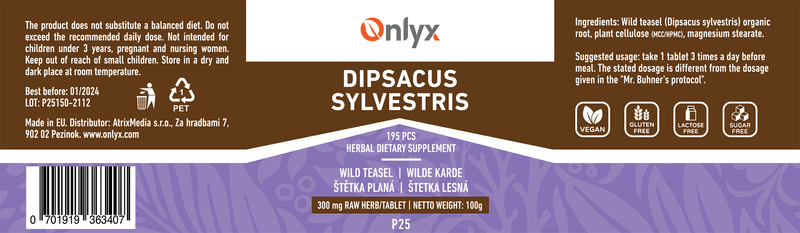 Dipsacus sylvestris | Wild teasel - raw herbal tablets - 100g |P25|