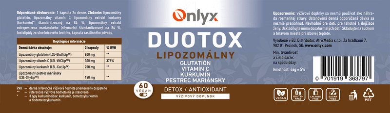 DUOTOX | Liposomal Glutathione + Vit. C + Curcumin + Milk thistle