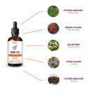 PARAS-ELIX Parazity 1:1 bylinná tinktúra – zloženie: palina pravá (artemisia absinthium), dráč obyčajný (berberis vulgaris), čierny orech (juglans nigra), tymián (thymus vulgaris), klinček (syzygium aromaticum).