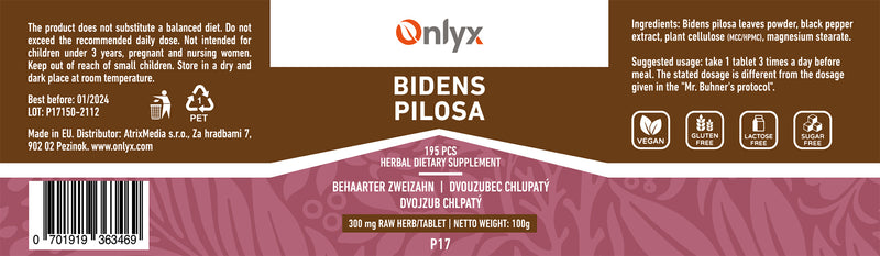 Bidens pilosa | Dvojzub chlpatý - raw bylinné tablety - 100g |P17|