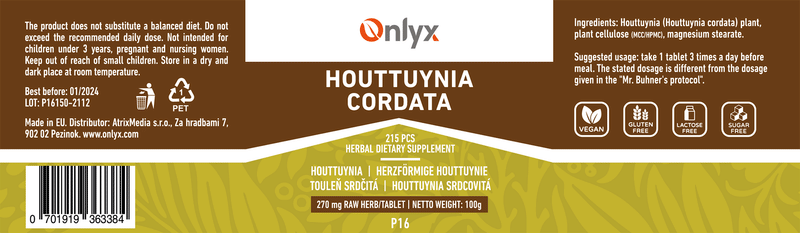 Houttuynia cordata | Touleň srdčitá - raw bylinné tablety - 100g |P16|