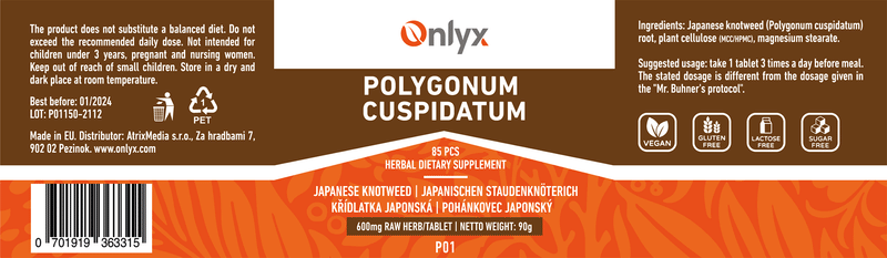 Polygonum cuspidatum | Japanese knotweed | Pohánkovec japonský - raw bylinné tablety - 90g |P01|