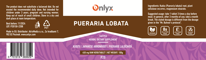 Pueraria lobata | Kudzu - raw bylinné tablety - 100g |P20|