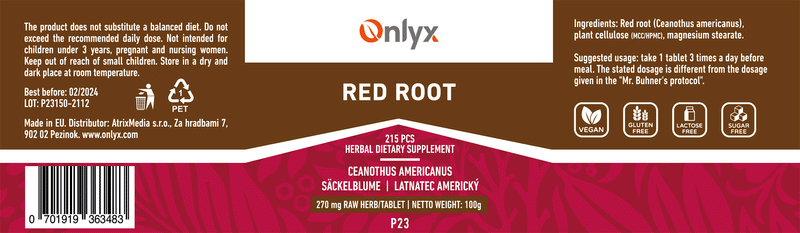 Red root | Latnatec americký - raw bylinné tablety - 100g |P23|