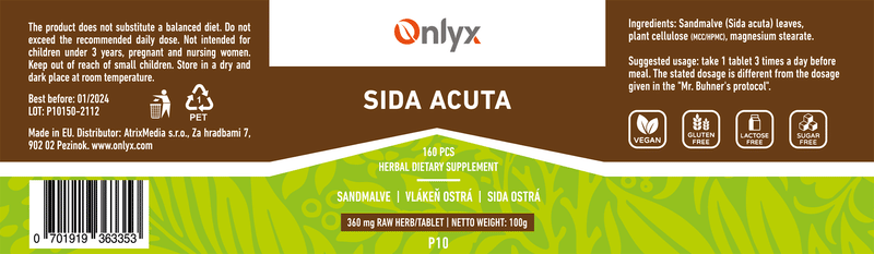 Sida acuta | Sida ostrá - raw bylinné tablety - 100g |P10|